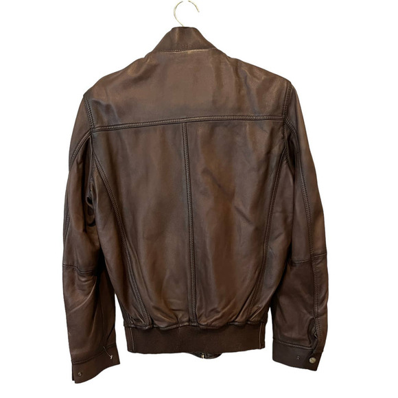 Massimo Dutti Napa Bomber Jacket with Epaulettes (US/S) - Picture 3 of 11